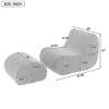 29"W Modern Curved Accent Chair with Ottoman,Minimalist Lounge Chair with High-Resilience Foam for Living Room Bedroom-Baofuwish - 4 of 4