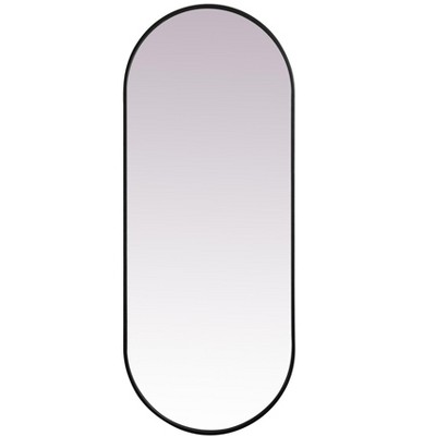 Elegant Lighting Metal Frame Oval Mirror 24x60 Inch in Black