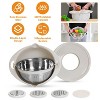 NewHome"Multifunctional Stainless Steel Mixing Bowl Set with Lid, Graters, Food Strainer & Colander"Beige Blue - 2 of 4
