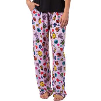 Sesame Street Women's Character Heart Heads Elmo Sleep Pajama Pants Pink