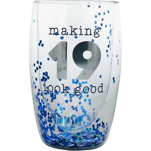 Pavilion Gift Company - 19 Look Good - 14 oz Double-Walled Glass - Drinkware - 1 of 1