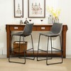 PU Leather Vintage Barstools with Iron Frame, Set of 2 for Kitchen, Dining Room, or Home Bar - 2 of 4