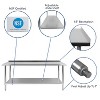 Flash Furniture Stainless Steel 18 Gauge Prep and Work Table with 1.5" Backsplash and Undershelf, NSF - 3 of 4