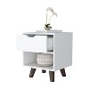 NicBex 15.74 inch Wide Nightstand with 1 Drawer,Modern Side Table with Four Legs and Open Shelf,Bedside Table for Bedroom,Living Room,White/Black - 4 of 4