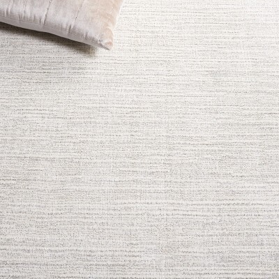 Ivory Hand-Knotted Wool and Viscose 6' x 9' Area Rug