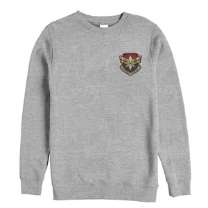 Men's Marvel Captain Marvel Star Symbol Woven Print Sweatshirt - 1 of 3