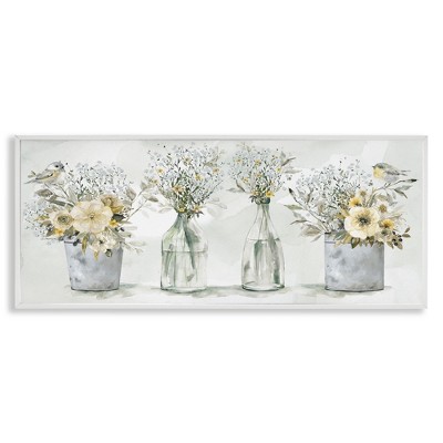 Stupell Industries Songbirds with Floral Bouquets, 24" x 10"