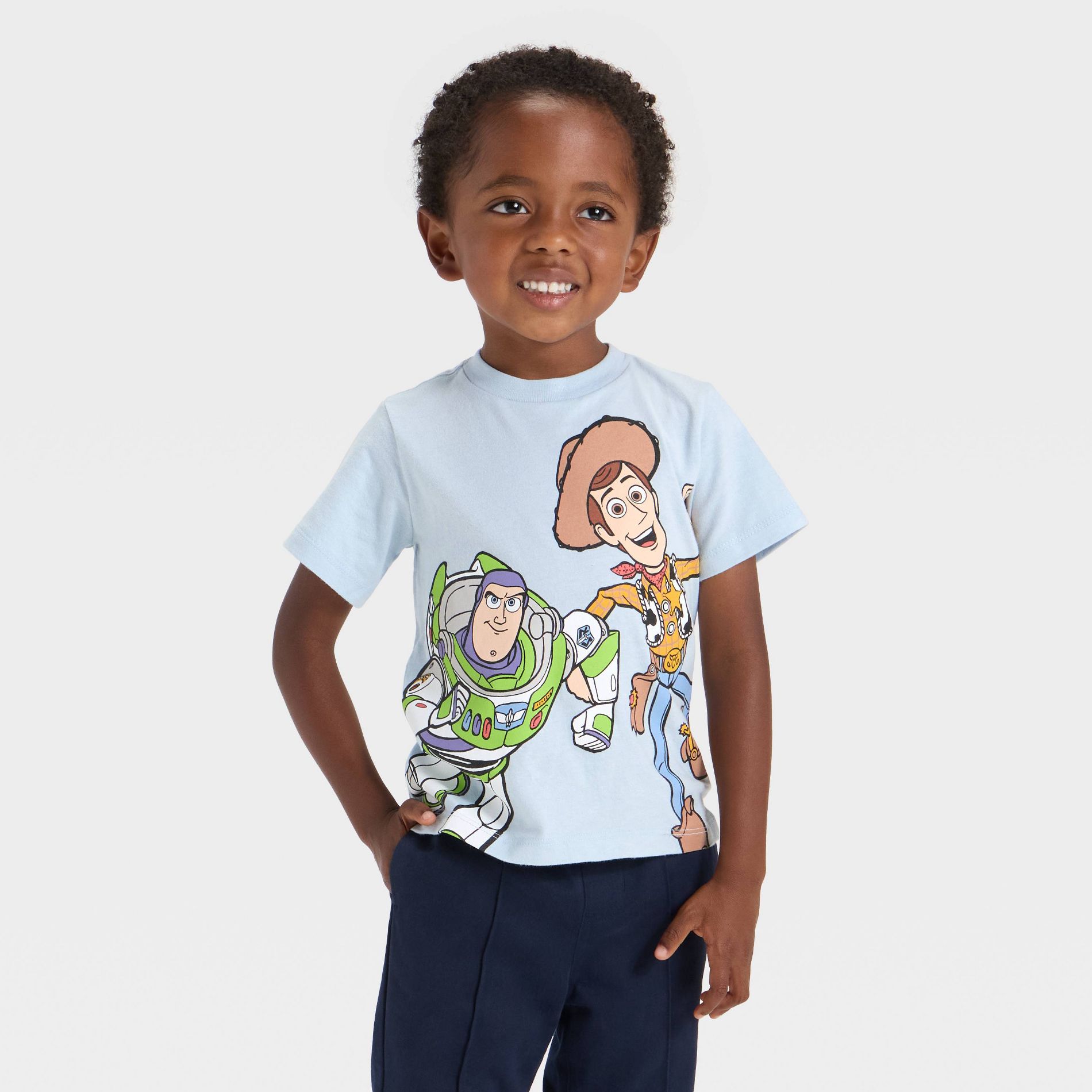 Toddler Boys' Toy Story Short Sleeve Shirt - Light Blue