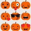 Junior's Design By Humans Halloween Pumpkins Emoji By honeytree T-Shirt - 2 of 3