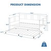 Coolmee Twin Size Metal Daybed with Trundle, Pull Out Trundle Bed Frame with Arched Headboard, Guest Sofa Bed with Steel Slat Support - 2 of 4