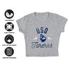 Women's University of San Diego Mascot Cap Sleeve Baby Rib Crop Top Athletic Heather - 4 of 4