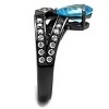 Slickblue Light Black Stainless Steel Ring with Sea Blue CZ, Pave Design, Women’s Fashion Ring, Single-Tone, Sizes 5-10 - 4 of 4