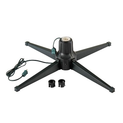 Black Metal Rotating Christmas Tree Stand with RGB LED Lights