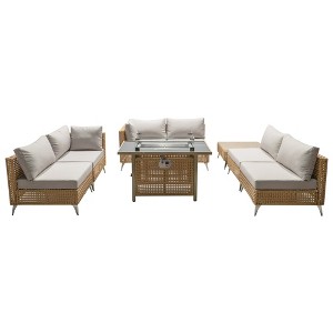 Syemin Patio Seating Sets, Modern Patio Seating Set for Leisure, Elevate Your Outdoor Experience, Beige, 25.6"*25.6"*25.4" - 1 of 4