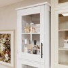 Homhougo Narrow Bathroom Storage Cabinet, 67" H Tall Slim Cabinet with Glass Doors and Adjustable Shelf, Freestanding Slim Cupboard White - 3 of 4