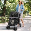 Tangkula Dog Stroller with Low Entry & Ramp Access w/ Lockable & Shock-Absorbing All-Terrain Wheels Folding Pet Travel Wagon for Small Medium Dogs - 2 of 4