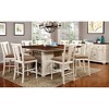 Simple Relax Set of 2 Counter Height Chairs with Turned Legs in Off-White and Tan - 4 of 4