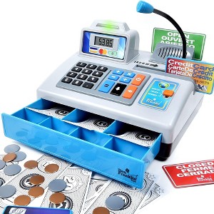 Dr. STEM: Talking Toy Cash Register - Silver - 69pc Store Roleplay Toy, Speaks - 1 of 4