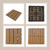 11 Pieces of 11.7" x 11.7" Square Plastic Wood Deck Tiles for Outdoor Terrace Flooring, Burlywood Color - 3 of 4