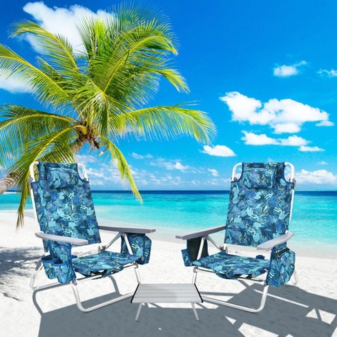 Costway 2-pack Chair 5-position Chair Pattern : Outdoor Set Reclining Folding Backpack Table Beach Target