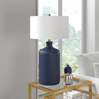 Hudson and Canal 29" Tall Ceramic Table Lamp with Fabric Shade