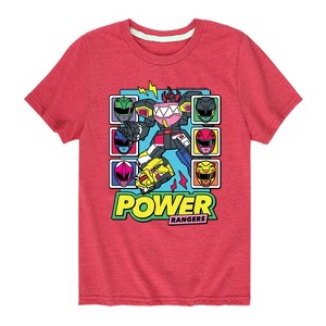 Boys' - Power Rangers - Zord Character Heads Short Sleeve Graphic T-Shirt - 1 of 3
