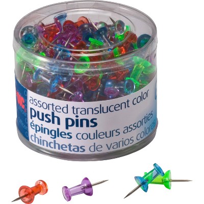 Officemate Pushpins Steel Point 1/4"Dia x 1/2"L 200/PK AST 35710