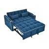 CAVINAS Velvet Pull-Out Sofa Bed, Versatile Foldable Sofa, Modern Loveseat Sofa with Usb Port/Ashtray/Swivel Phone Stand, Sleeper Sofa Couch - 3 of 4