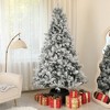 HOMCOM Prelit Artificial Christmas Tree with Clear Lights and Tips, Flocked Xmas Tree with Metal Stand for Home Office Holiday - 3 of 4