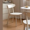 ADILE Mid Century Oak Wood Dining Chair, White - 2 of 4