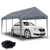 Gulches 12x20ft Carport Replacement Canopy Cover, Waterproof, UV Protected Tarp with 76 Elastic Buckles for Garage Shelter, Frame Not Included - Gray - 2 of 4