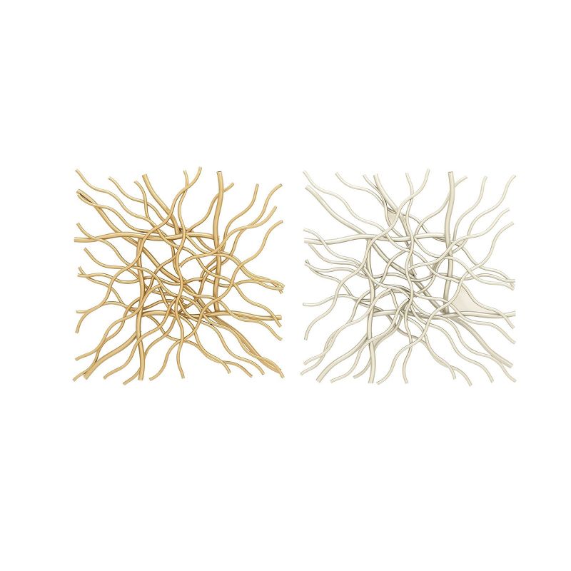 Set of 2 Metal Geometric Branch Inspired Wall Decors Gold/Silver - Olivia &#38; May, 2 of 5