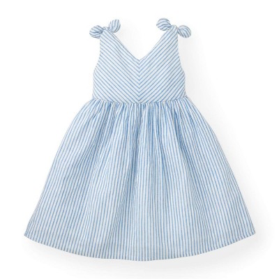 Hope & Henry Girls'  Cotton Bow Shoulder Swing Dress, Kids