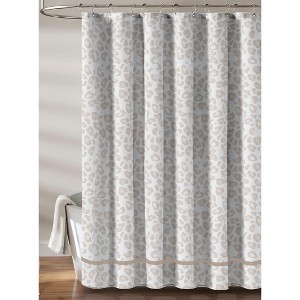 Recycled Cotton Leopard Print Shower Curtain - 72"x72" - 1 of 1