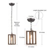LNC Geometrical 1-Lights 6.5" Farmhouse Geometric Pendant  Lights, Distressed Brown and Brushed Gray - 3 of 4