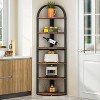 LITTLE TREE 70.87" Tall 6 Tier Corner Bookcase for Home Office Brown - 4 of 4