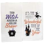 Decorative Towel 27.0" Flying Witch And Her Brew Towel Kitchen Decor Halloween C & F Enterprises  -  Kitchen Towel