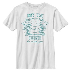 Boy's Star Wars The Mandalorian Grogu May the Fourth Be With You T-Shirt - 1 of 4