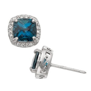 Designs By Gioelli Sterling Silver London Blue Topaz Stud Earrings - 1 of 2