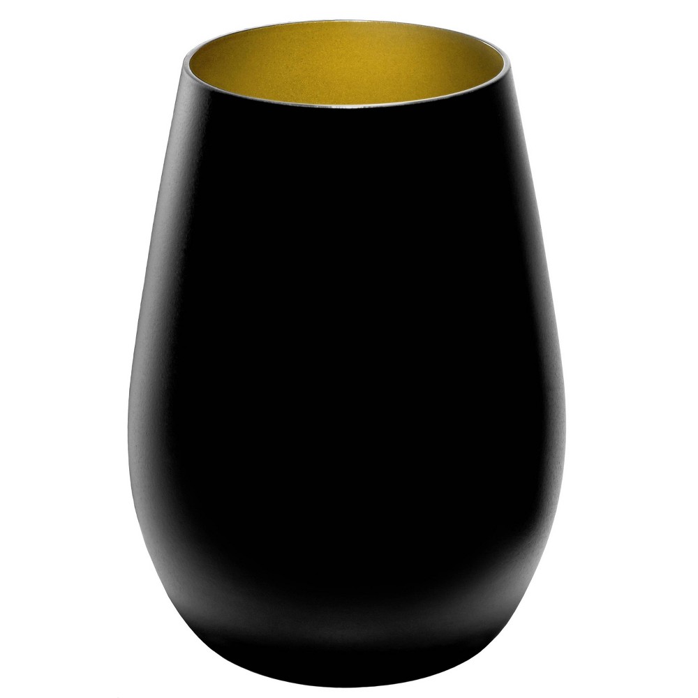 Photos - Glass 16.5oz 2pk  Olympia Tumbler Drinkware Set Black/Gold - Stolzle Lausit
