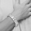 Black Bow Jewelry Men's 13mm Stainless Steel & CZ Brushed Link Bracelet, 8.25 Inch - 4 of 4