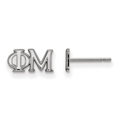 Black Bow Jewelry Sterling Silver Phi Mu Greek Life Stud Earrings