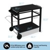 ROVSUN Gourmet Rolling Grill Cart with Trash Bag Holder, Hooks, Side Handle, Outdoor/Indoor Dining Prep Table Cart for Camping, Party, BBQ, Black - 4 of 4
