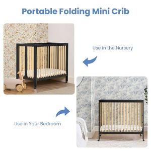 Delta Children Mia Portable Folding Mini Crib with 1.5" Mattress - Greenguard Gold Certified - 1 of 4