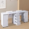 Karlhome Professional 72.8 in. Manicure Table for 2 Person with Cabinet and 4 Drawers - 3 of 4
