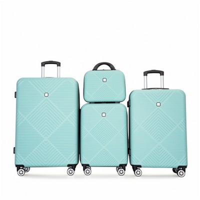 BEAFUP 4-Piece ABS Lightweight Luggage Set with Spinner Wheels - 14", 20", 24", 28" Suitcases for Travel