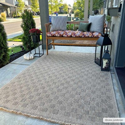 Hauteloom Jurek Beige Checkered Area Rug