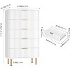 Fluted Wood Dresser 5 Drawers Dresser for Bedroom, Modern Chest of Drawers, Wood Drawer Organizer for Bedroom, Living Room, Hallway, Entryway - 3 of 4