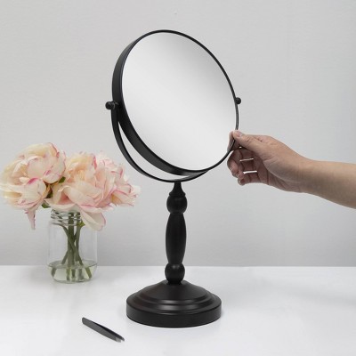 Elegant Round Countertop Vanity Mirror in Oil-Rubbed Bronze Finish