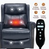 Heat Massage Recliner Chair with Rocker & 360° Swivel, Manual Handle, Fabric Upholstery for Living Room - 4 of 4
